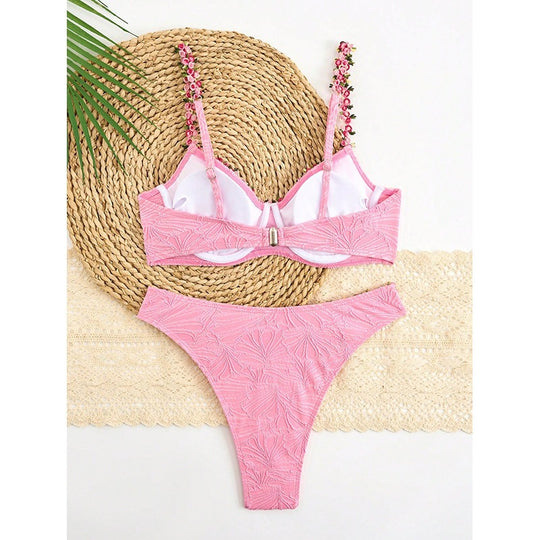Damen Bikini-Set mit floralen Akzentstickereien EB