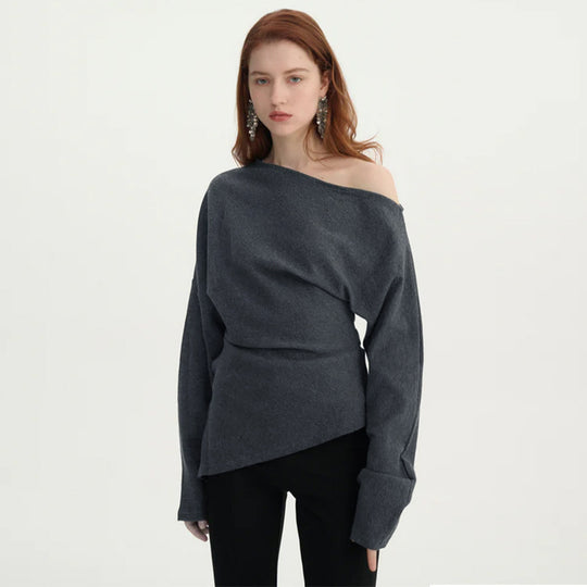 Damen asymmetrisches Langarmoberteil EB