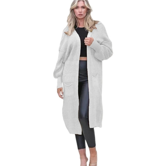 Damen Langarm-Strickcardigan mit edlem Strukturdesign und praktischen Taschen EB