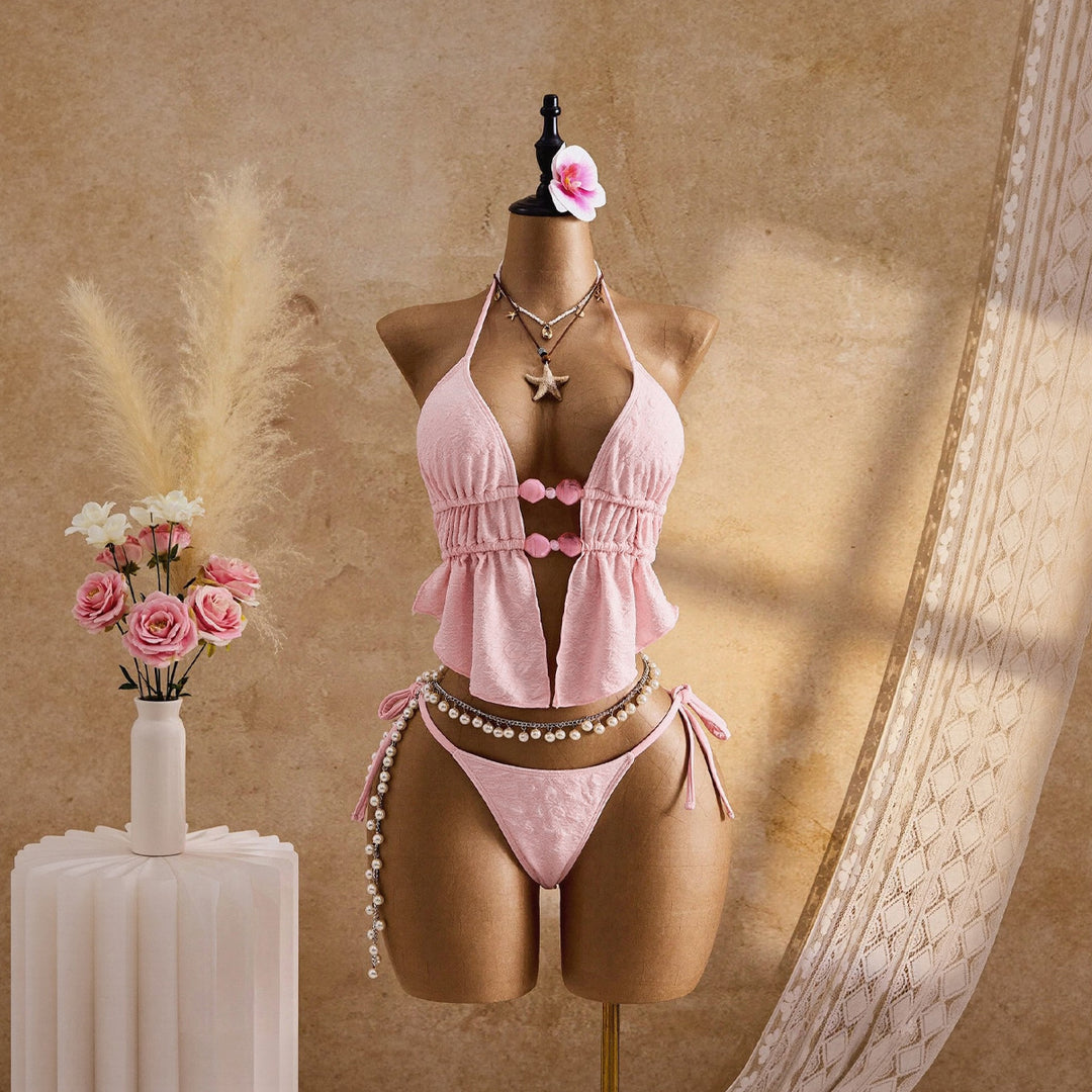 Damen Triangel-Bikini mit luftiger Rüsche EB