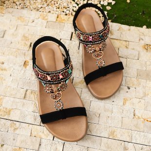 Damen Riemchen-Sandalen mit filigranen Verzierungen EB