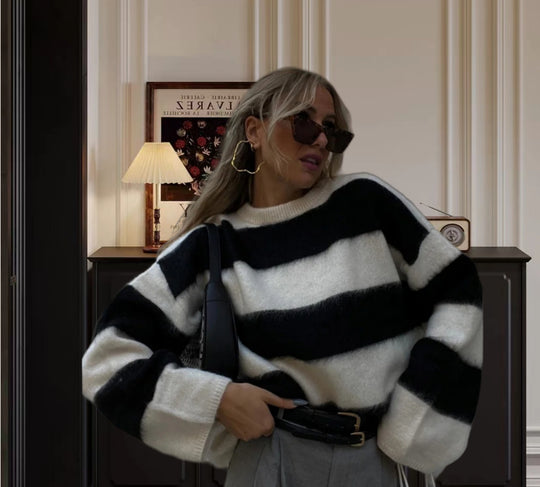 Damen Grobstrick Pullover mit lässiger Passform und oversized Schnitt EB