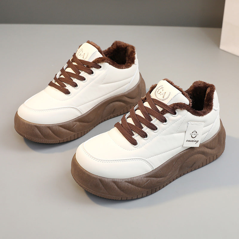 Damen modische Sneakers mit warmem Innenfutter und robuster Profilsohle EB
