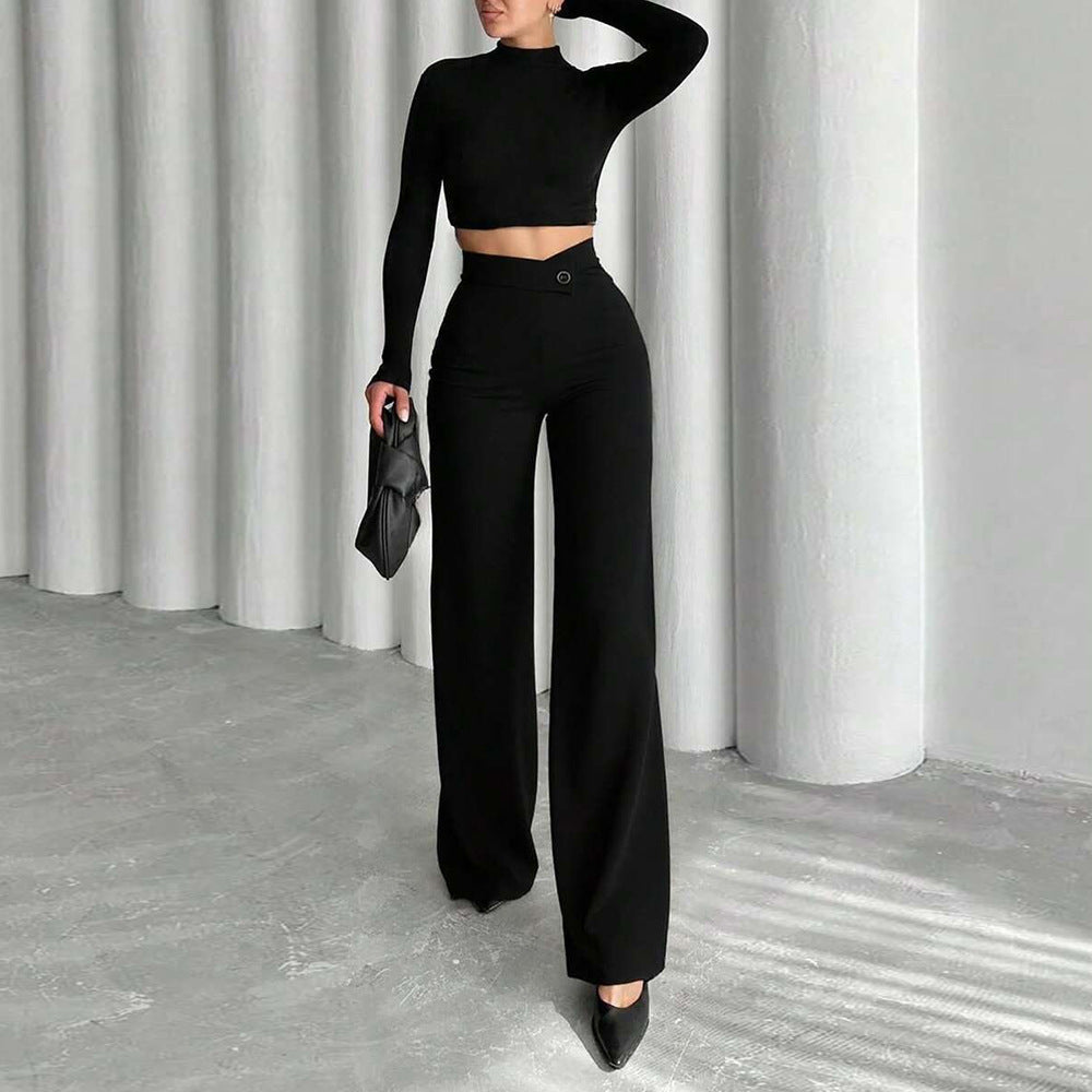 Damen High-Waist Palazzo-Hose mit weitem Bein und tailliertem Bund Eichborn Berlin