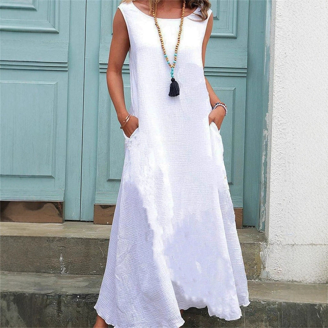 Damen Maxikleid mit praktischen Taschen und fließendem Schnitt EB