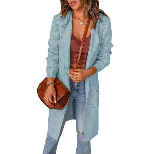 Damen Strickmantel mit offenen Vorderteilen und Taschen EB