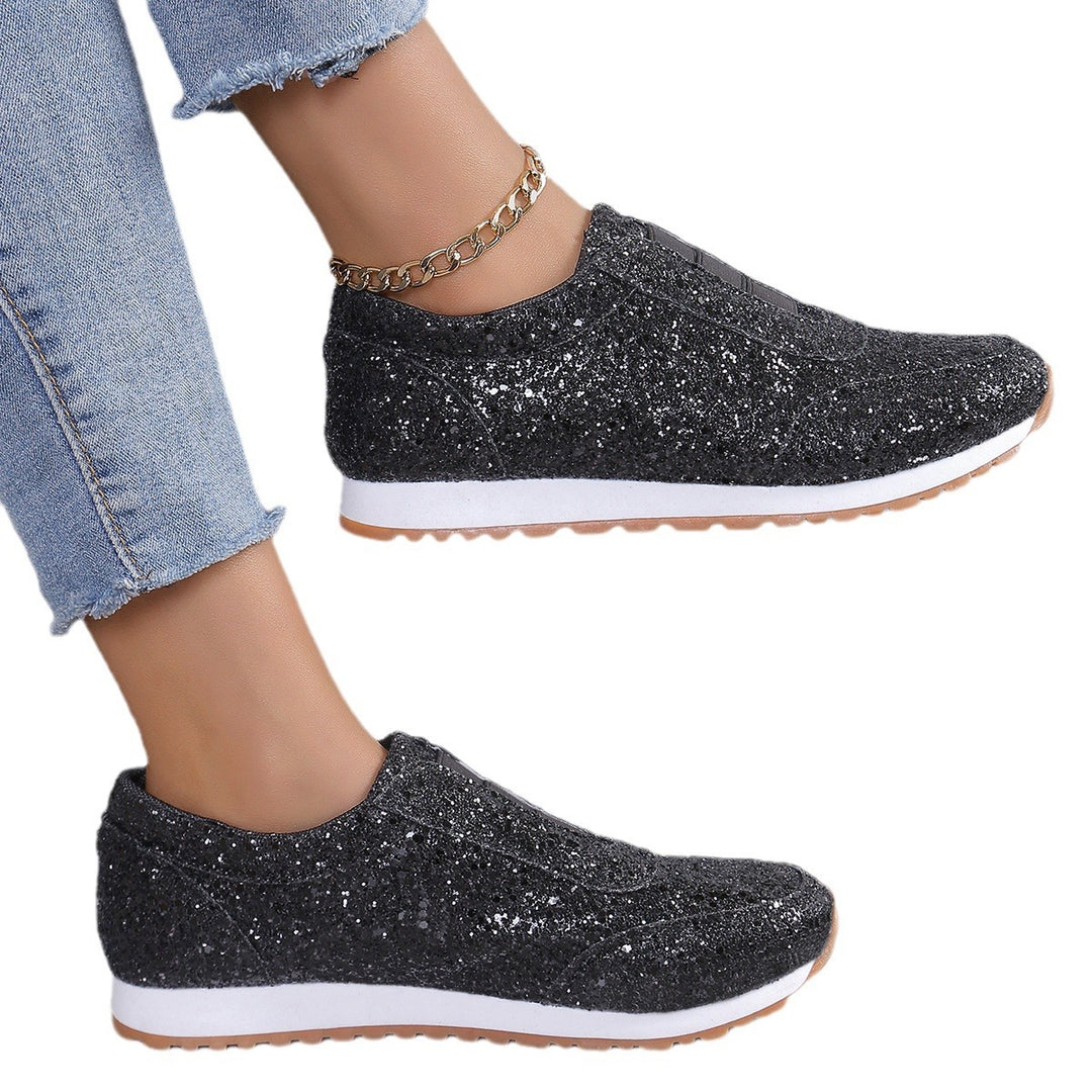 Damen Glitzernde Slip-On Sneakers mit komfortabler Sohle EB