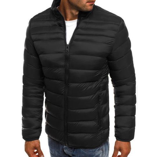 Herren modische Steppjacke mit hohem Kragen und seitlichen Reißverschlusstaschen EB