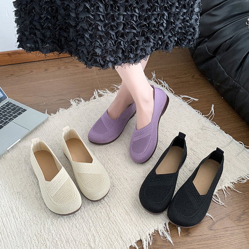 Damen Atmungsaktive Ballerinas mit elastischem Obermaterial EB