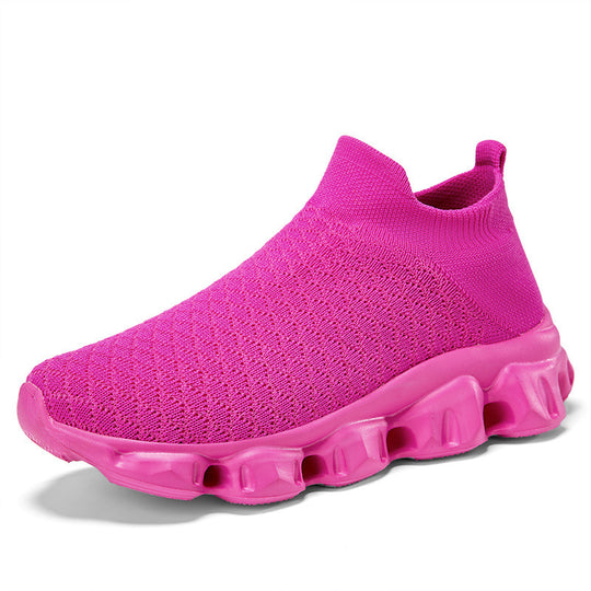 Damen Sportliche und atmungsaktive Slip-On Sneakers mit rutschfester Sohle EB