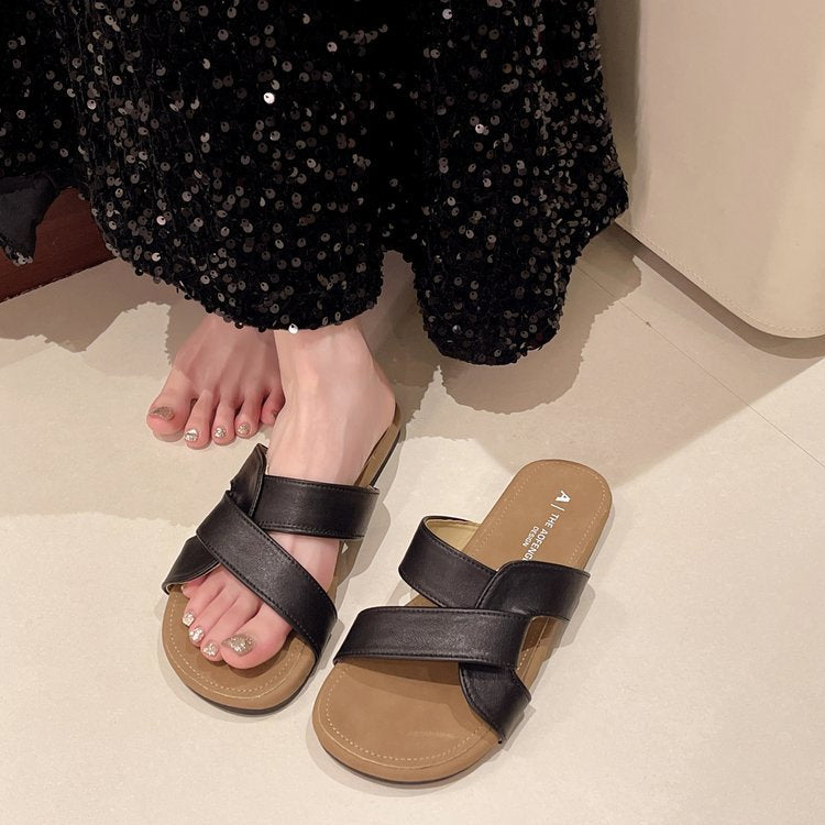 Damen modische Sandalen mit Pompons EB