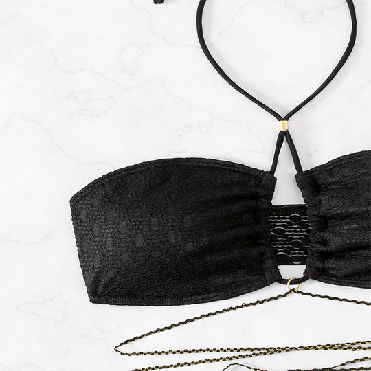 Damen Bandeau-Bikini mit raffiniertem Schnürdesign EB