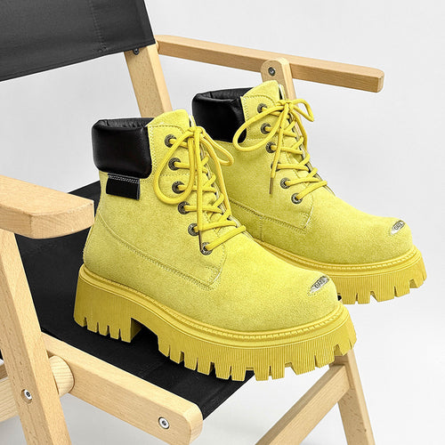 Damen modische Stiefeletten mit trendiger Profilsohle EB