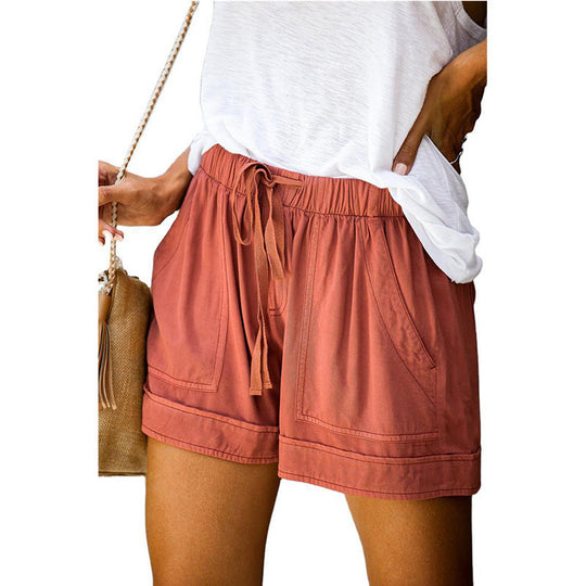 Damen Bequeme Sommer-Shorts mit elastischem Bund und praktischen Taschen EB