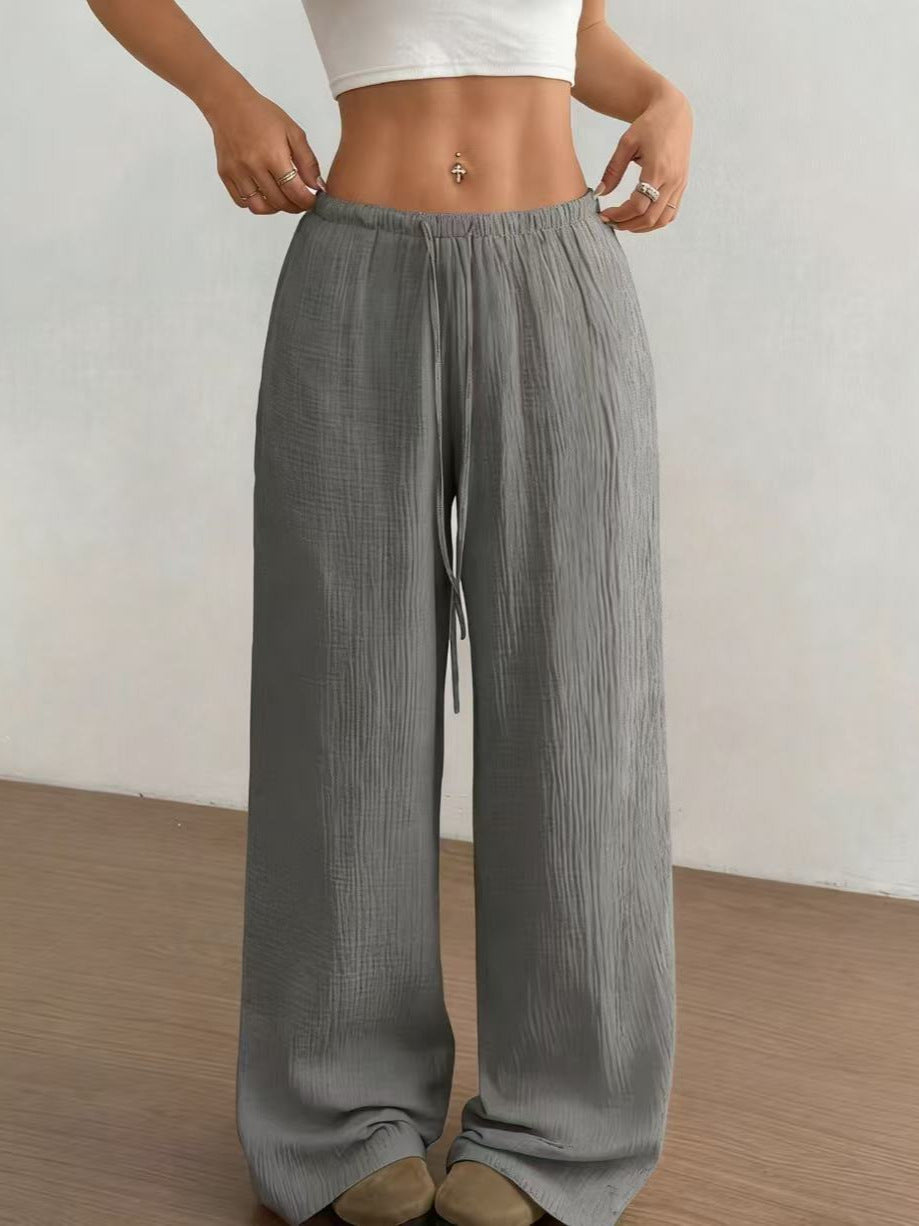 Damen weite, glänzende Palazzo-Hose EB