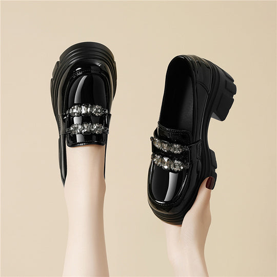 Damen Elegante und auffällige Plateau-Schuhe mit Zierschnalle EB
