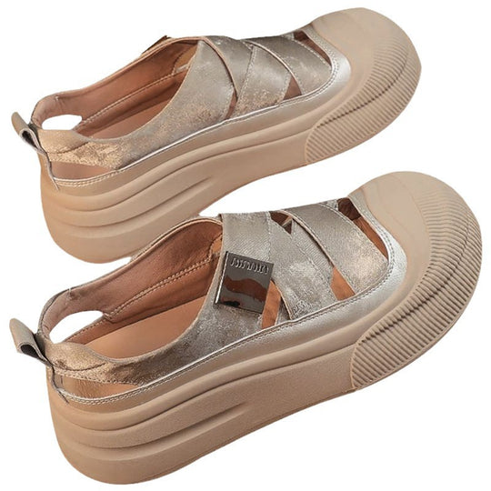 Damen Komfortable Plateau Slipper EB