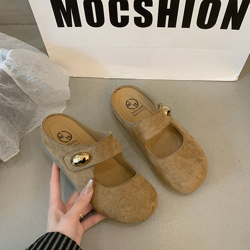 Damen Bequeme Clogs mit elegantem Riemen und modischer Verzierung EB