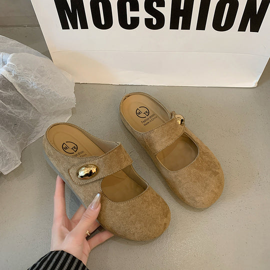 Damen Bequeme Clogs mit elegantem Riemen und modischer Verzierung EB