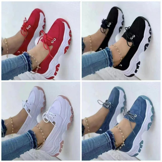 Damen Sportliche Sneakers mit elastischem Schnürsystem und dämpfender Sohle EB