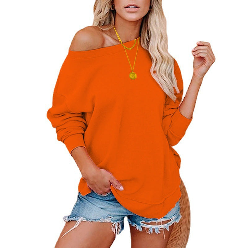 Damen Oversized Sweatshirt mit Schulterdesign EB