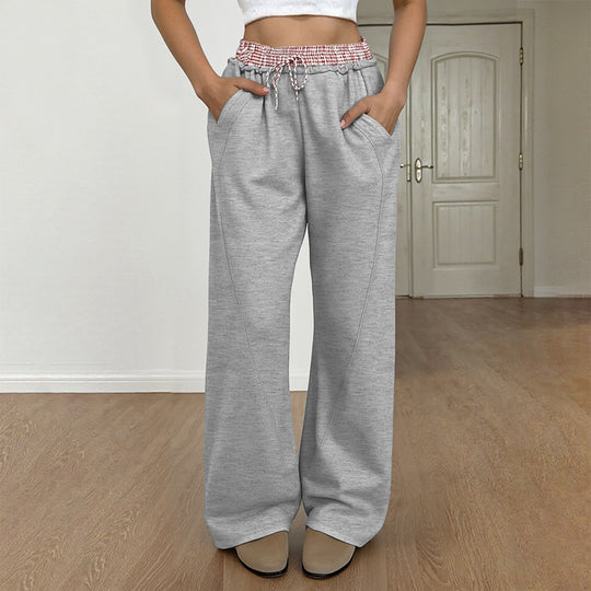 Damen Bequeme Weite Freizeithose mit elastischem Bund EB