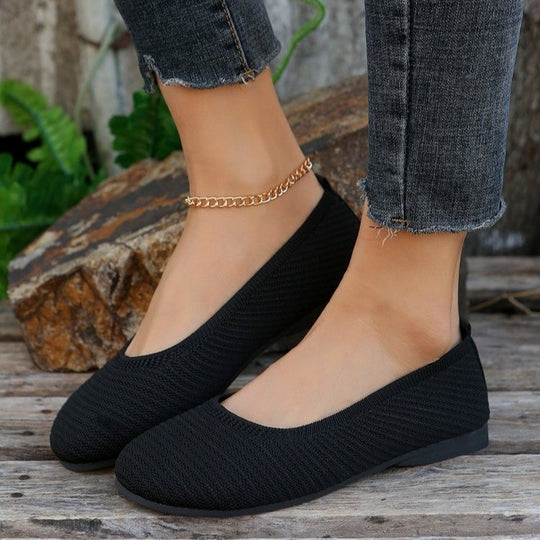 Damen flexible Ballerinas aus atmungsaktivem Strickmaterial EB