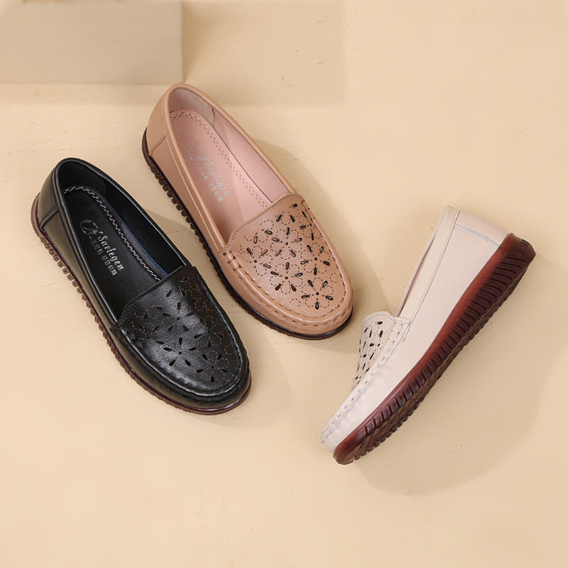 Damen Mokassins mit atmungsaktivem Lochdesign und rutschfester Sohle EB