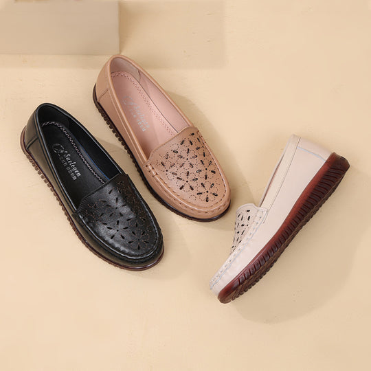 Damen Mokassins mit atmungsaktivem Lochdesign und rutschfester Sohle EB