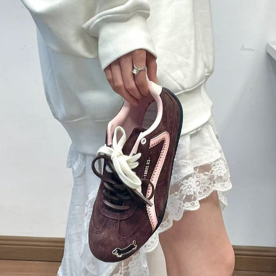 Damen Schnürschuhe mit halbhohem Schnitt und schicker Applikation EB