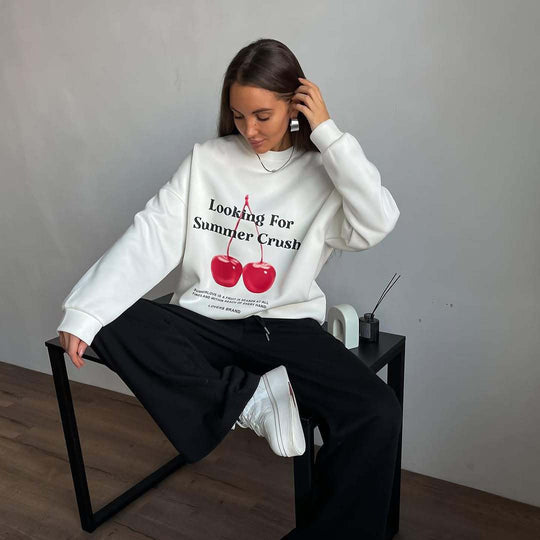 EB | Pullover Sweatshirt Übergröße Fit Grafikdruck Baumwollmischung Rundhalsausschnitt