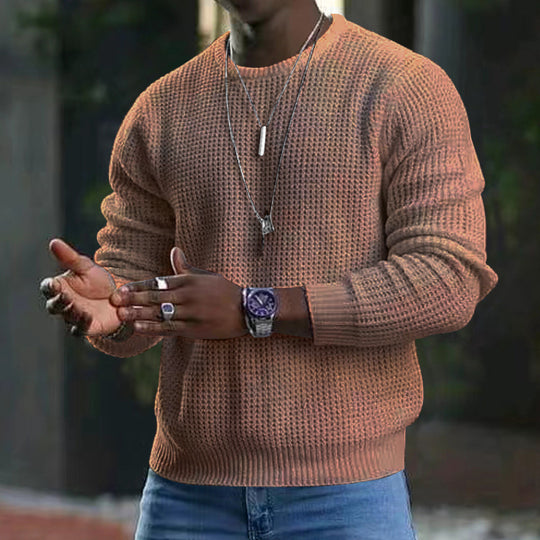 Herren modischer Strickpullover mit strukturierter Oberfläche und bequemem Schnitt EB