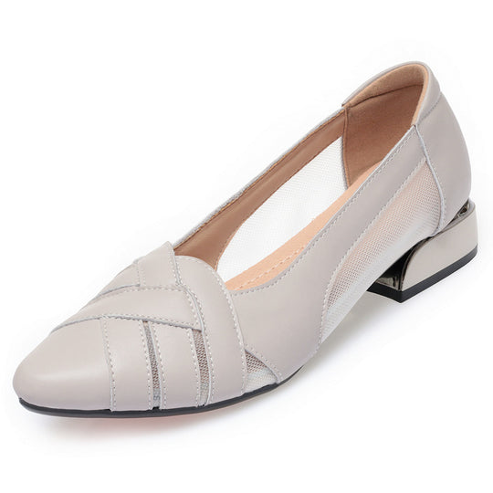 Damen Elegante Ballerinas mit modischem Faltendesign und komfortablem Blockabsatz EB