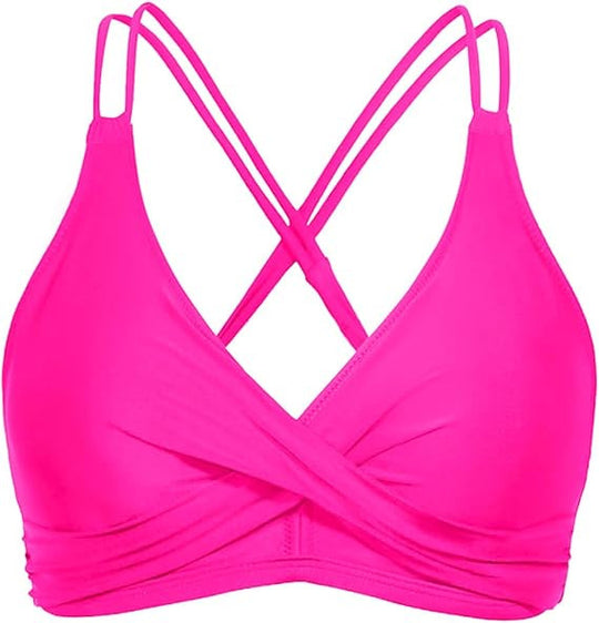 Damen Sportliches Bikinioberteil mit raffiniertem Wickeldesign EB