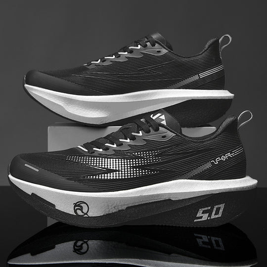 Unisex gedämpfte Race-Plateau-Laufschuhe mit Rocker-Zwischensohle und atmungsaktivem Micro-Mesh EB