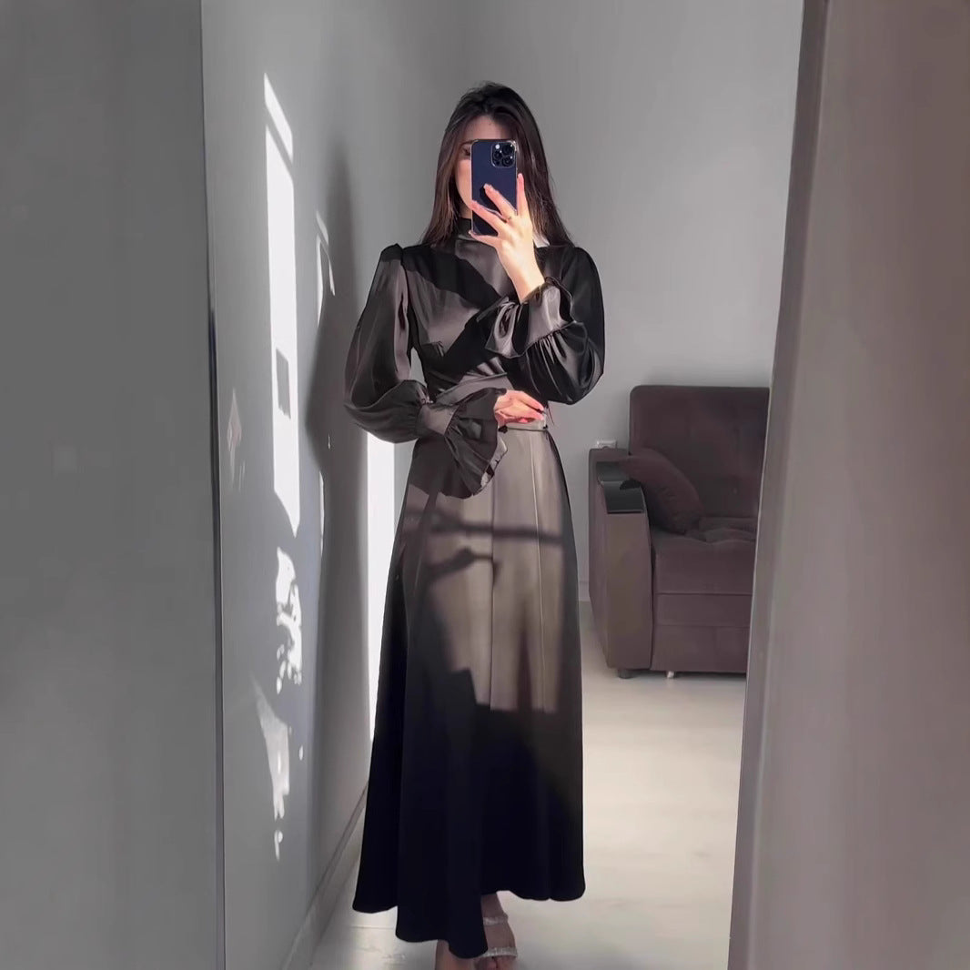 Damen Maxikleid mit verspielten Puffärmeln und elegantem Schnitt EB