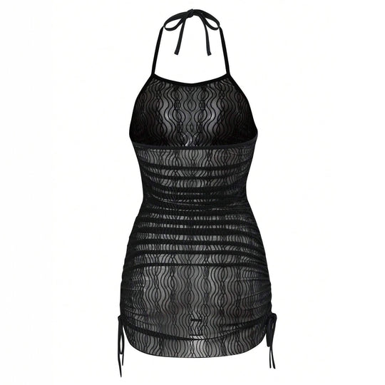 Damen Strandkleid mit eleganter Wellenstruktur EB