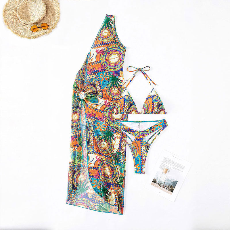 Damen Bikiniset mit verspieltem Wickelrock und modischem Schnitt EB