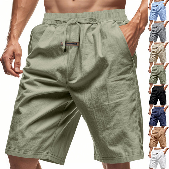 Herren lässige Strandshorts mit elastischem Bund und verstellbarem Kordelzug EB