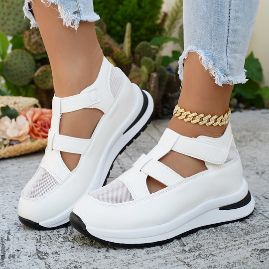 Damen Bequeme und atmungsaktive Sneakers mit Klettverschluss EB