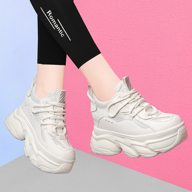 Damen Chunky Sneakers mit innovativem Dämpfungssystem und rutschfester Sohle EB