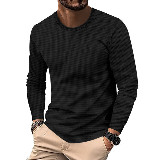 Herren modisches Langarmshirt mit strukturierter Oberfläche EB