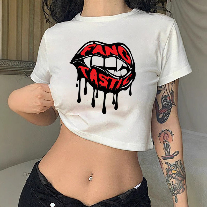 Damen Crop-T-Shirt mit sportlichem Los Angeles Design EB