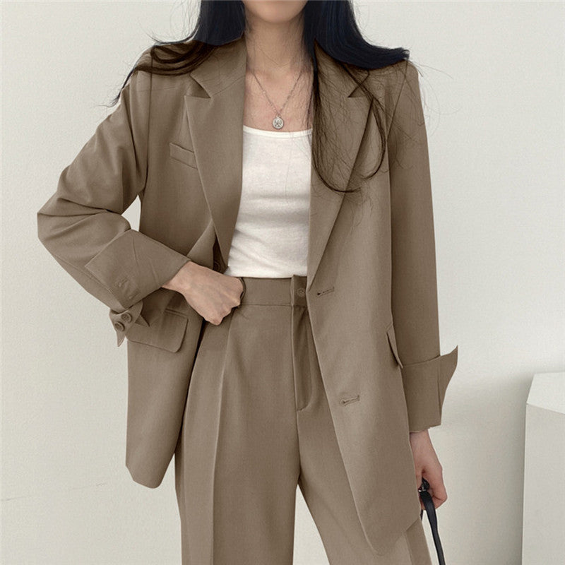 Damen elegantes Blazer-Set mit weitem Schnitt EB
