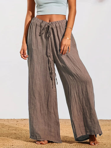 Damen Weite Sommerhose mit elastischem Bund und lockerer Passform EB