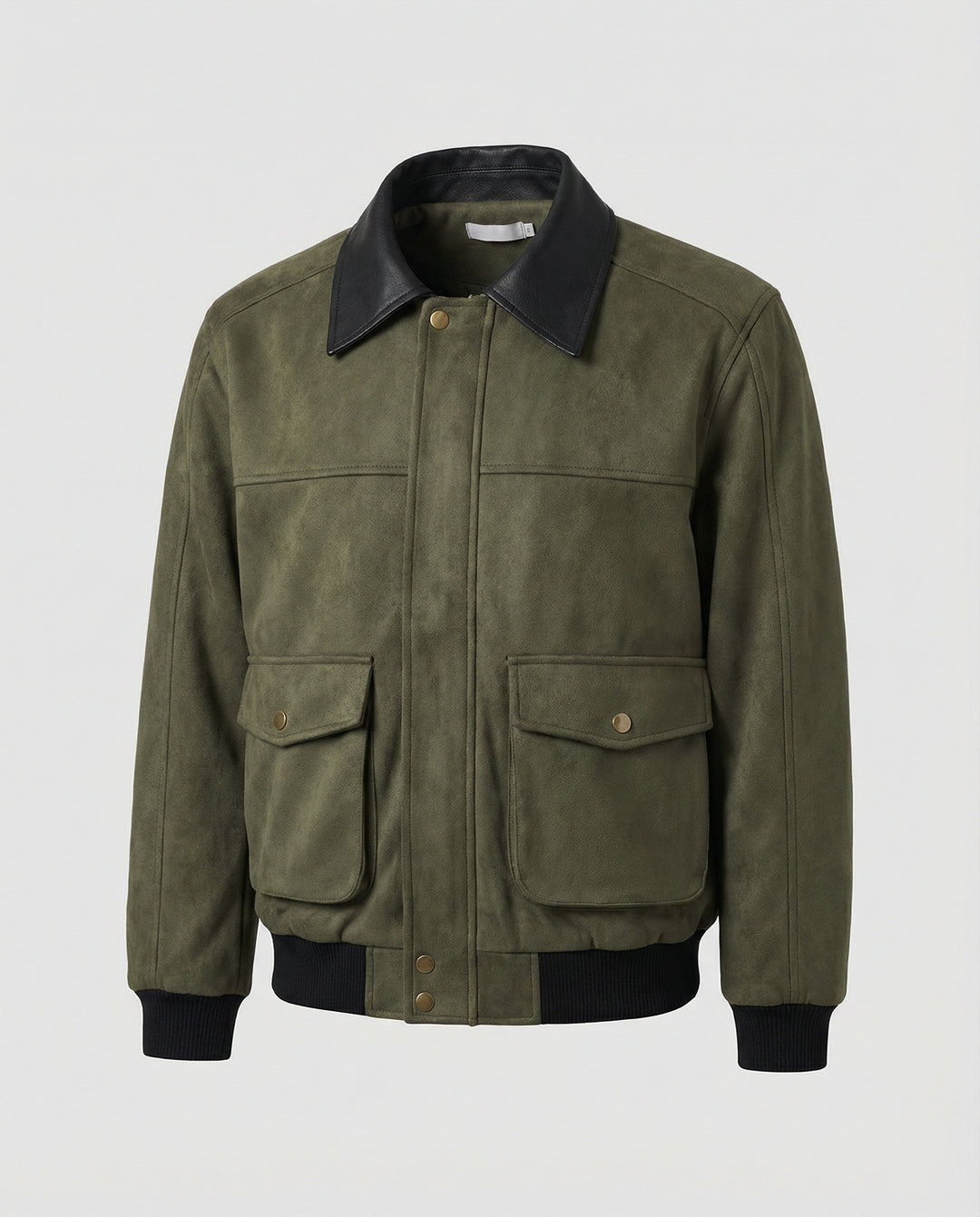 Herren kastige Blousonjacke mit Kunstlederkragen großen aufgesetzten Pattentaschen und elastischem Saum EB