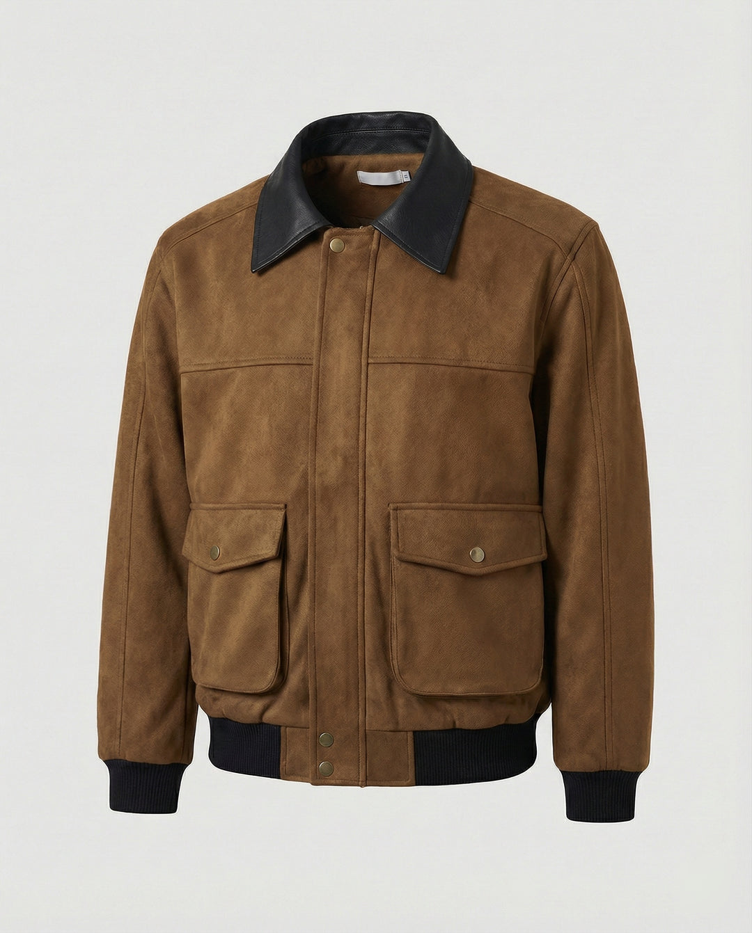 Herren kastige Blousonjacke mit Kunstlederkragen großen aufgesetzten Pattentaschen und elastischem Saum EB