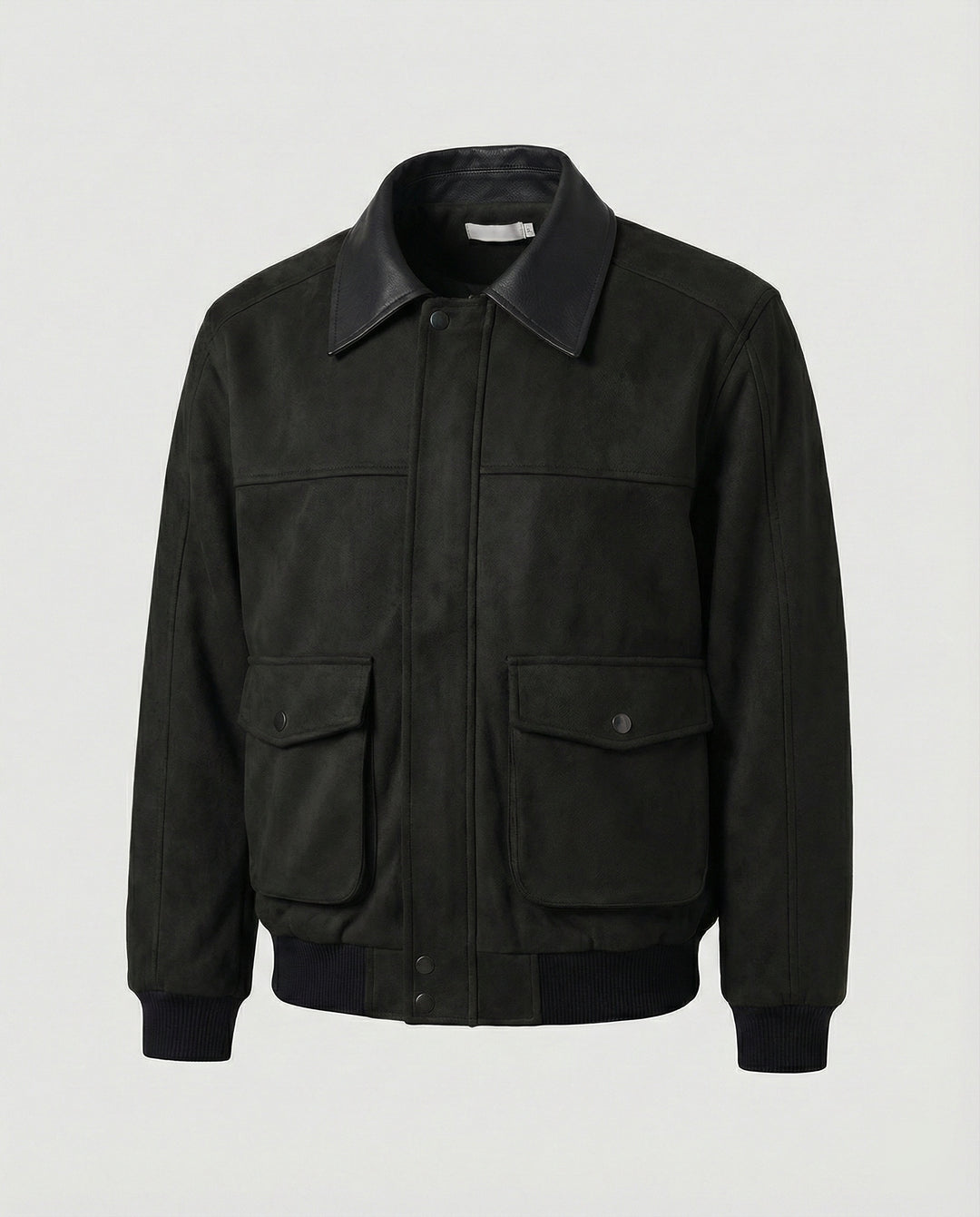 Herren kastige Blousonjacke mit Kunstlederkragen großen aufgesetzten Pattentaschen und elastischem Saum EB
