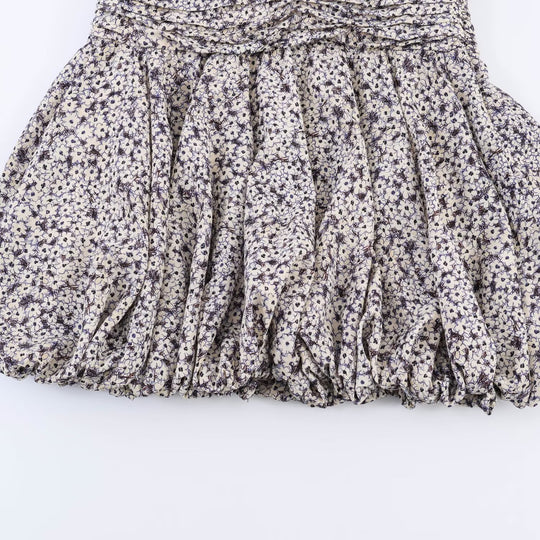 Damen Blumenkleid mit raffinierten Volants und elastischem Taillenbund EB