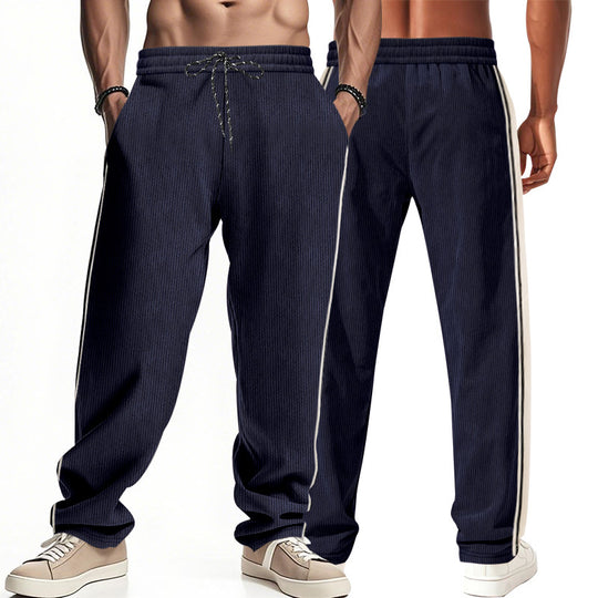 Herren Bequeme Freizeithose mit seitlichen Streifen und elastischem Bund EB